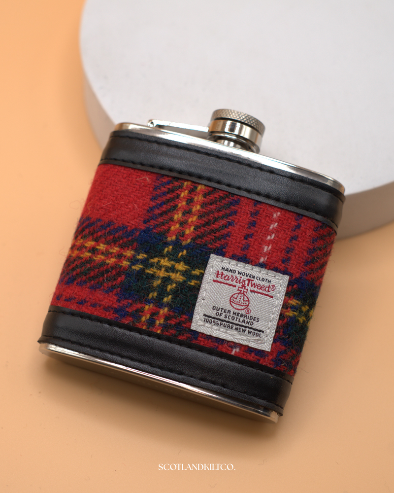 6oz Harris Tweed Hip Flask
