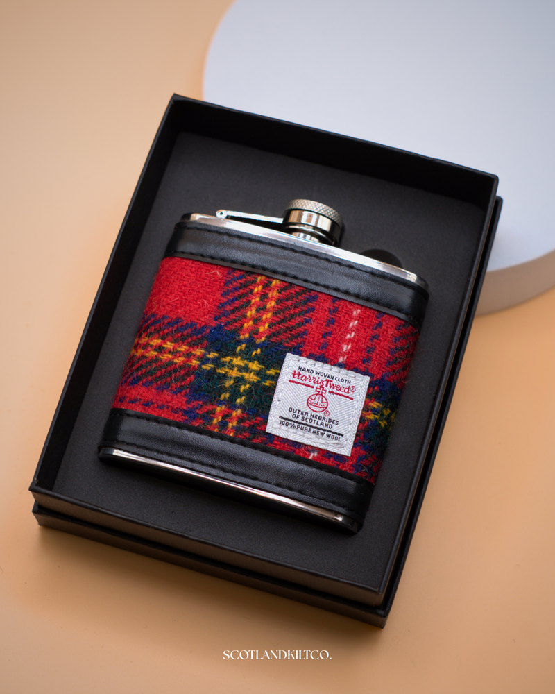 6oz Harris Tweed Hip Flask