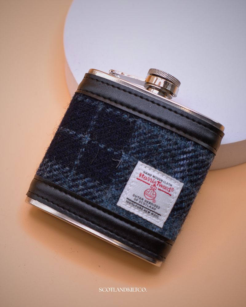 6oz Harris Tweed Hip Flask