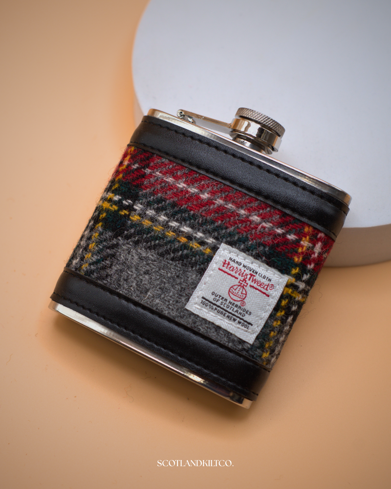 6oz Harris Tweed Hip Flask