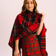 Women's Tartan Cashmere Wool Blend Mini Cape