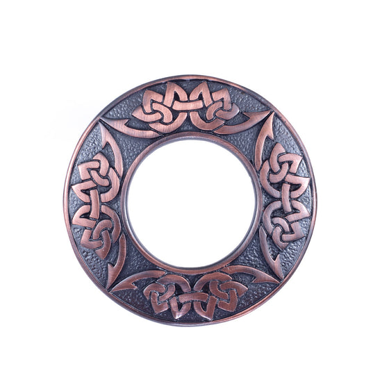 Plaid Brooch - Celtic Design - Chocolate Bronze Finish