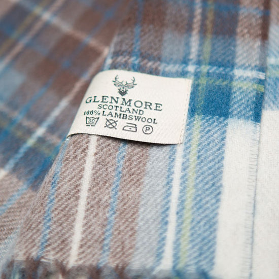 Glenmore 100% Lambswool Tartan Scarf - Stewart Muted Blue