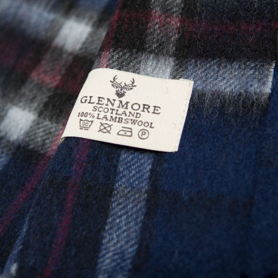Glenmore 100% Lambswool Tartan Scarf - Thomson Navy