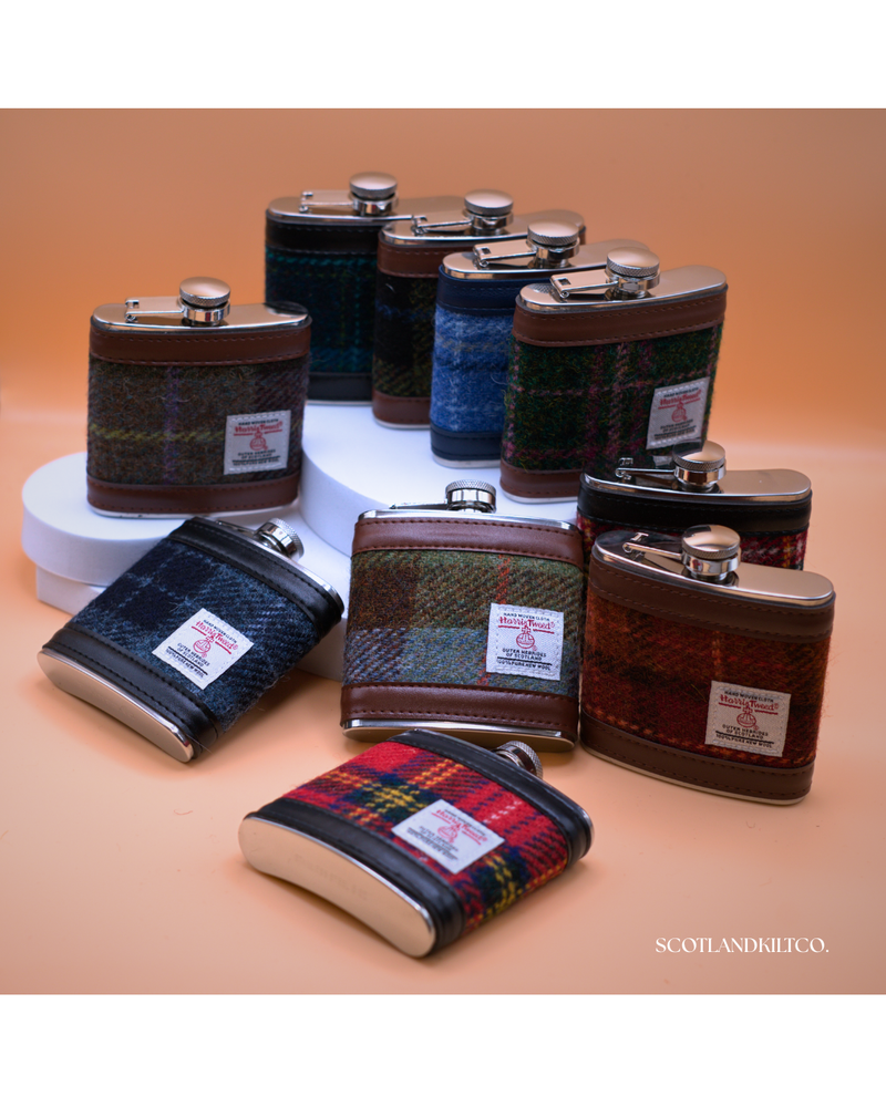 6oz Harris Tweed Hip Flask