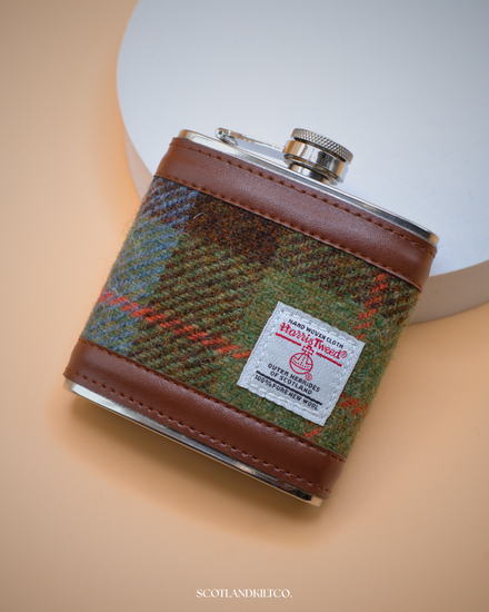 6oz Harris Tweed Hip Flask