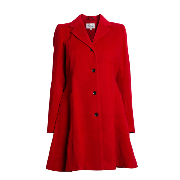 Women's Wool Coat - Zoe - Red - Size 10 remaining