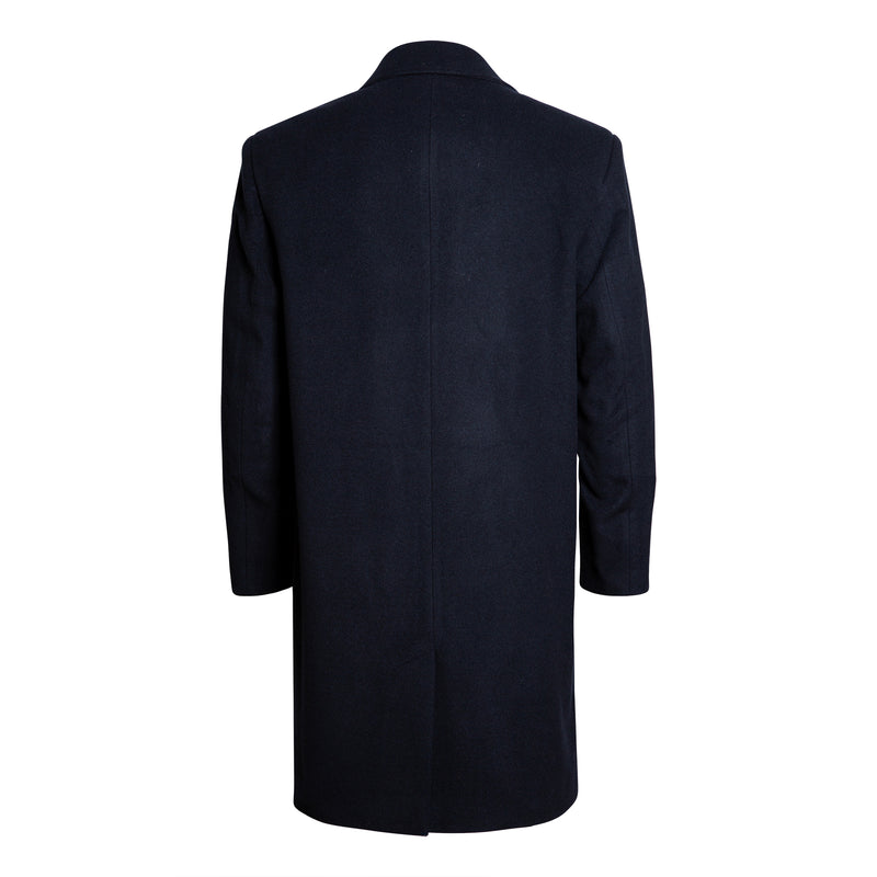 Luxury Wool & Cashmere Overcoat – Made in the UK Navy