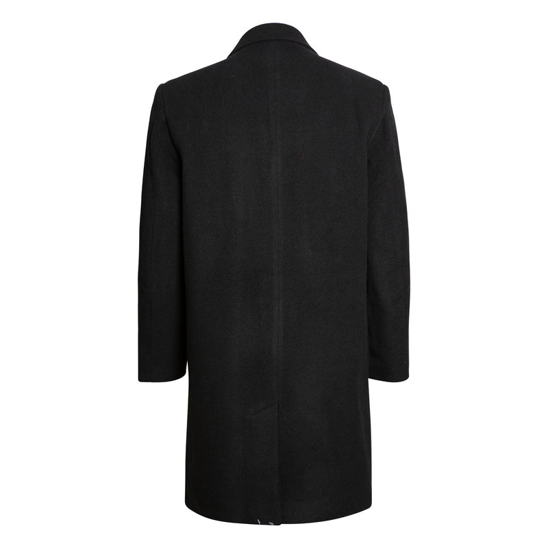 Luxury Wool & Cashmere Overcoat – Made in the UK Black