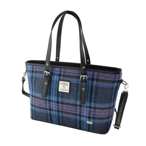 Harris Tweed Large Tote Bag with Shoulder Straps - Spey