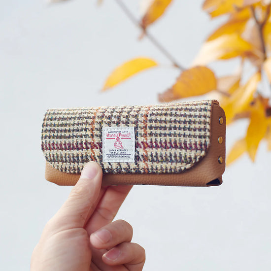 Islander® Leather Glasses Case with Harris Tweed®