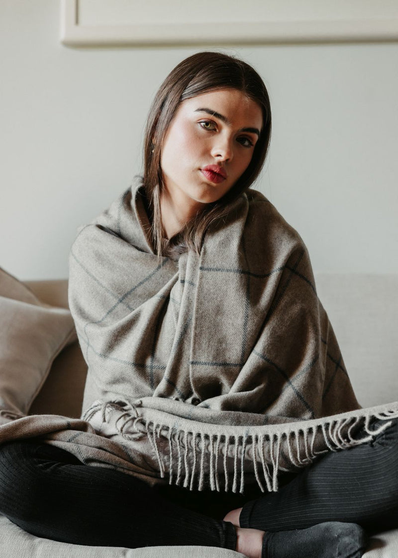 Scottish Made Natural Cashmere Throw - 3 Colours by Lovat Mills