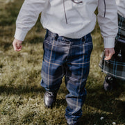 Kids Polyviscose Trews - Persevere Moss Navy Tartan