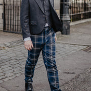 Men's Polyviscose Tartan Trews - Persevere Moss Navy