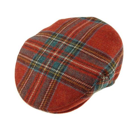 Shetland Wool Tartan Cap - Blackwatch and Royal Stewart Tartan