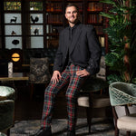 Instock Polyviscose Tartan Trousers - Black Stewart