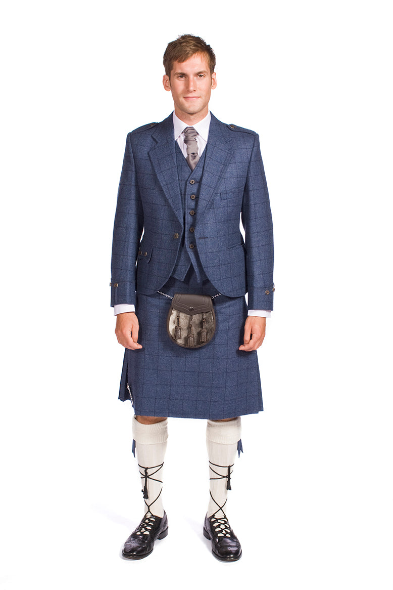 Complete Prestige Tweed Argyle Jacket and Kilt Outfit Made to