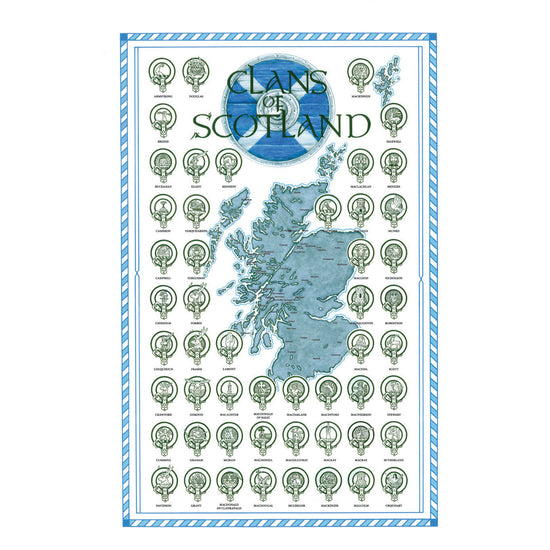 Scottish Clans Tea Towel