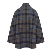 Women's Wool Victoria Cape - Multi CHeck (Blue/Green)