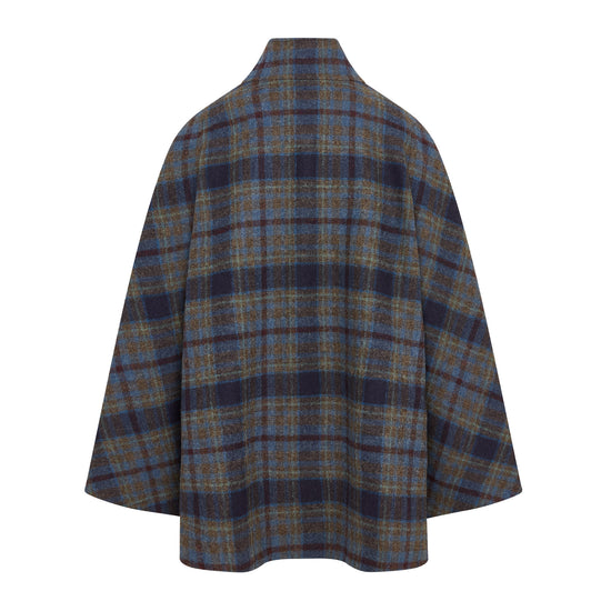 Women's Wool Victoria Cape - Multi CHeck (Blue/Green)