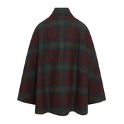 Women's Wool Victoria Cape - Multi Check (Green/Red)