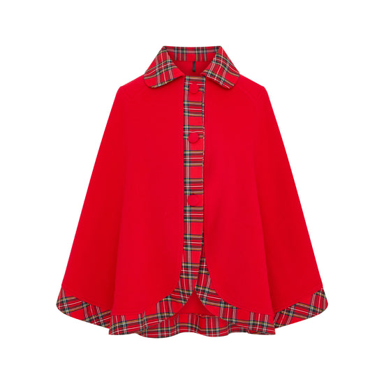 Women's Kerry Cape - Red with Royal Stewart trim