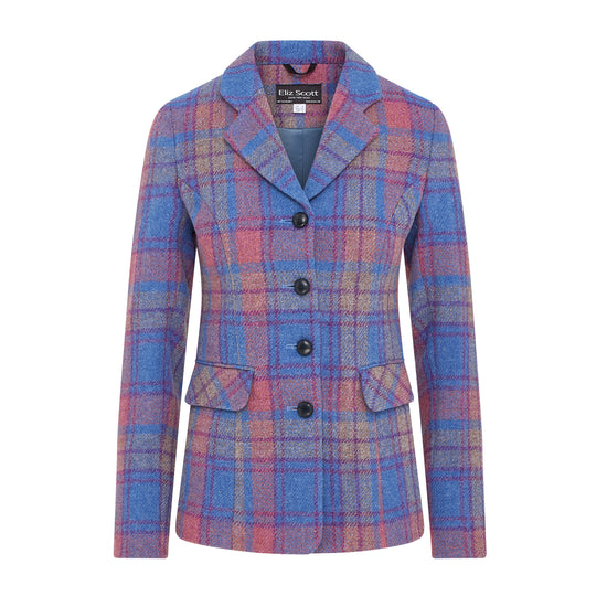 Women's Harris Tweed Jacket - Maggie - Pink/Blue Check