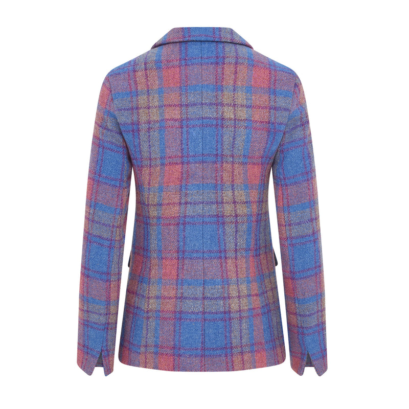 Women's Harris Tweed Jacket - Maggie - Pink/Blue Check