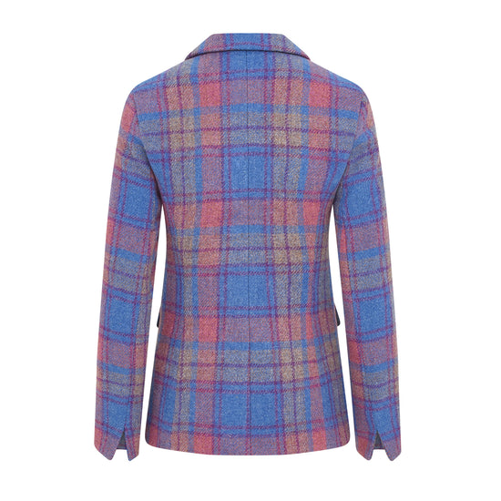 Women's Harris Tweed Jacket - Maggie - Pink/Blue Check
