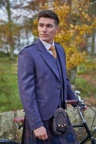 Crail Tweed Jacket and 5 Button Waistcoat by House of Edgar - Twilight