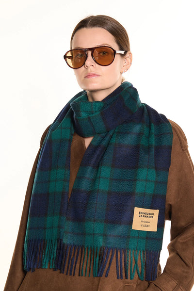 100% Cashmere Tartan Scarf by Edinburgh Cashmere (Unisex)