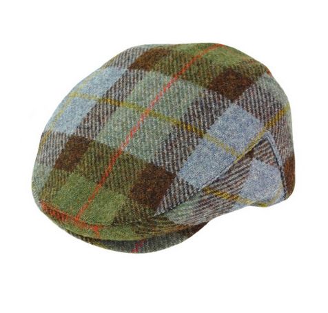 Harris Tweed Tartan Flat Cap - 5 Sizes