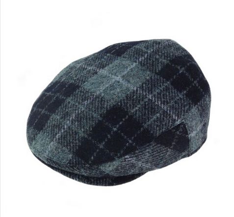 Harris Tweed Tartan Flat Cap - 5 Sizes
