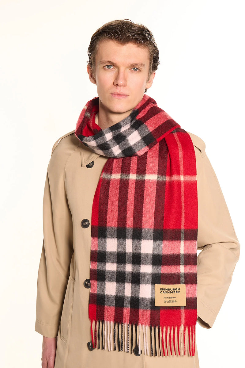 100% Cashmere Tartan Scarf by Edinburgh Cashmere (Unisex)