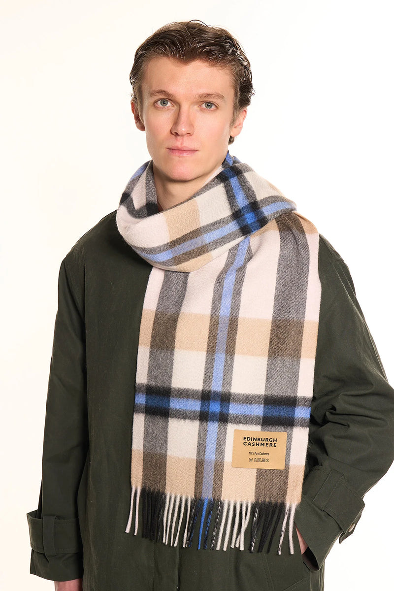 100% Cashmere Tartan Scarf by Edinburgh Cashmere (Unisex)