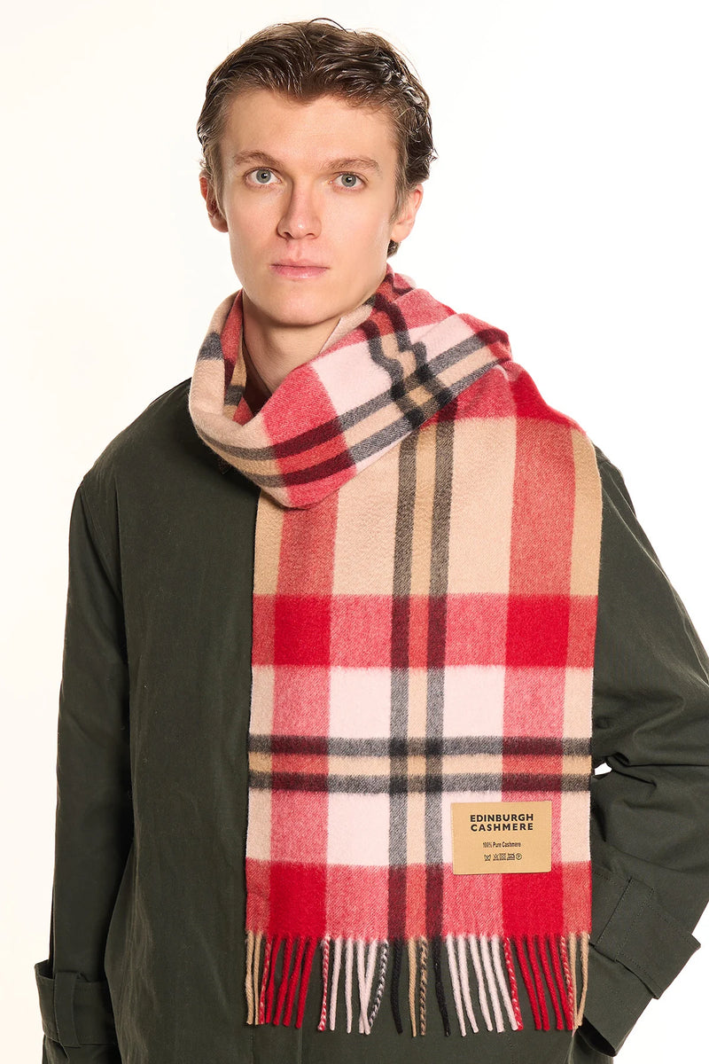 100% Cashmere Tartan Scarf by Edinburgh Cashmere (Unisex)