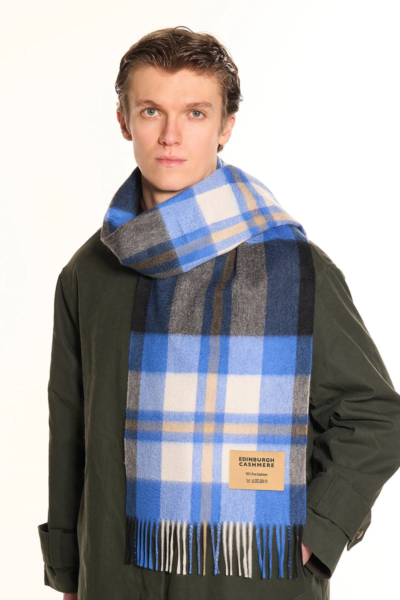 100% Cashmere Tartan Scarf by Edinburgh Cashmere (Unisex)