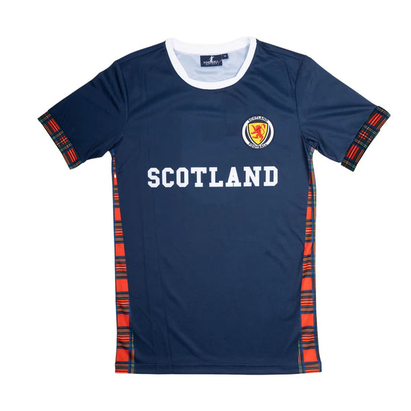 Men's Navy with Royal Stewart tartan Scotland Football Top
