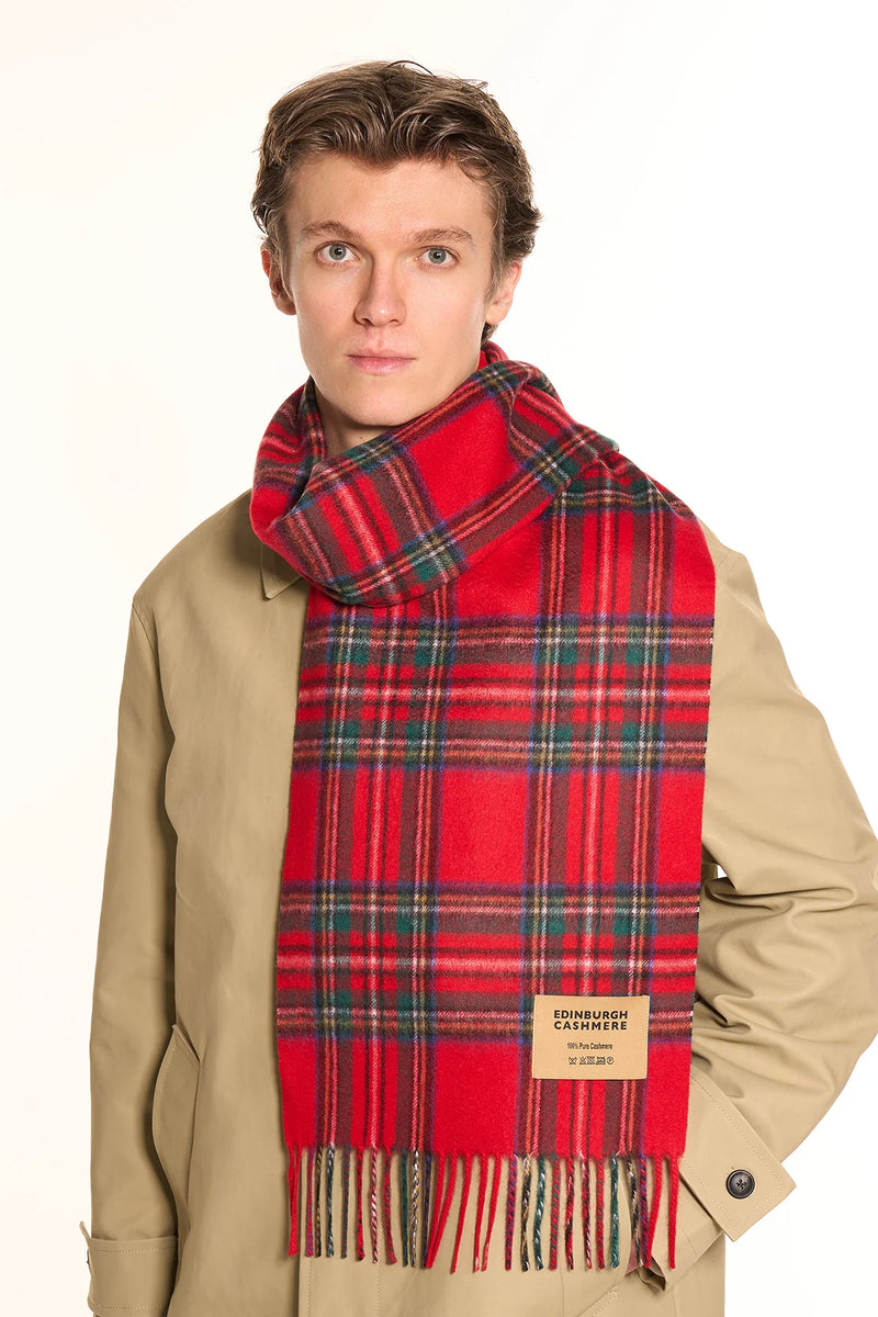 100% Cashmere Tartan Scarf by Edinburgh Cashmere (Unisex)