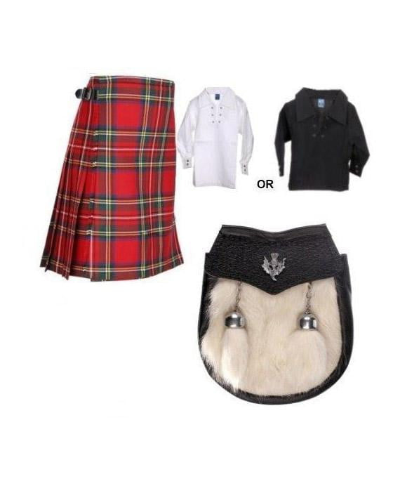 Childrens 3 Piece Kilt Outfit - 3 Tartans
