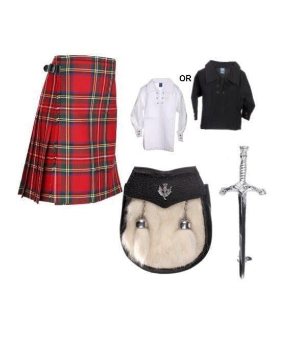 Childrens 4 Piece Kilt Outfit - 3 Tartans