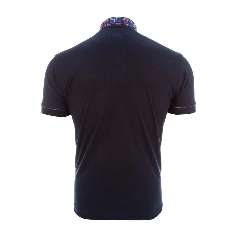 Men's Navy with tartan collar Scotland Football Top