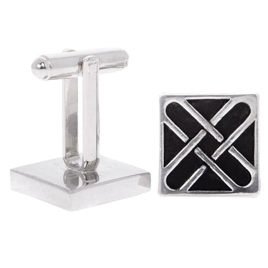 Cross Pattern Chrome Cufflinks