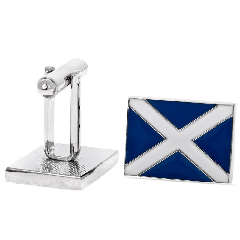 Scotland Flag / Saltire Cufflinks  Blue and White
