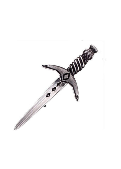Thistle Pommel Dagger Kilt Pin - Antique Finish