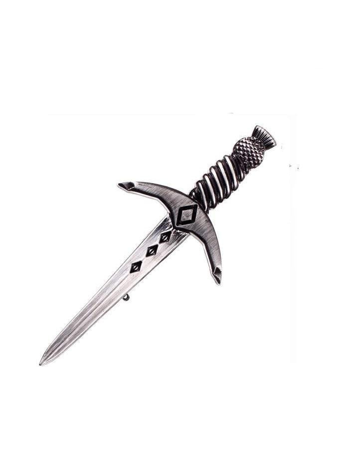 Thistle Pommel Dagger Kilt Pin - Antique Finish