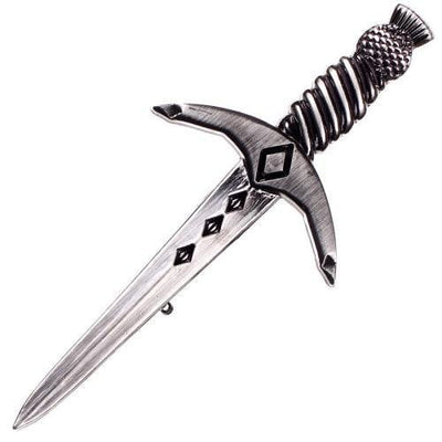 Thistle Pommel Dagger Kilt Pin - Antique Finish