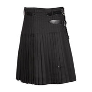 Men's Kilt, 8 Yard Polyviscose - Plain Black