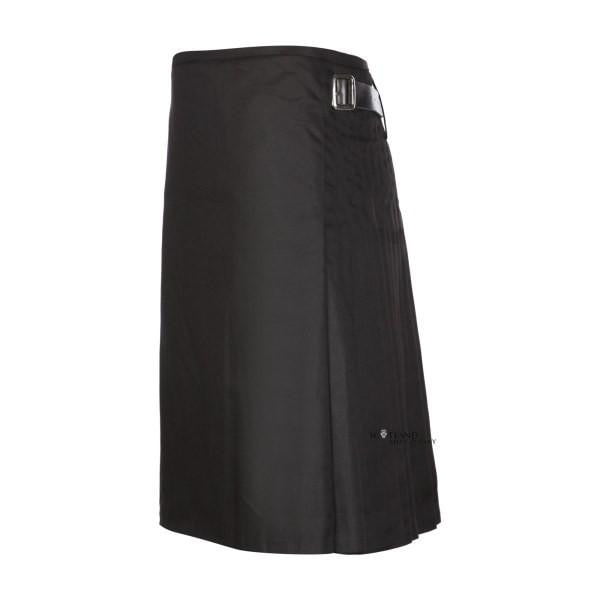 Men's Kilt, 8 Yard Polyviscose - Plain Black