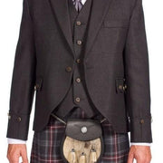 Tweed Argyle Jacket with 5 Button Vest - Charcoal - Instock